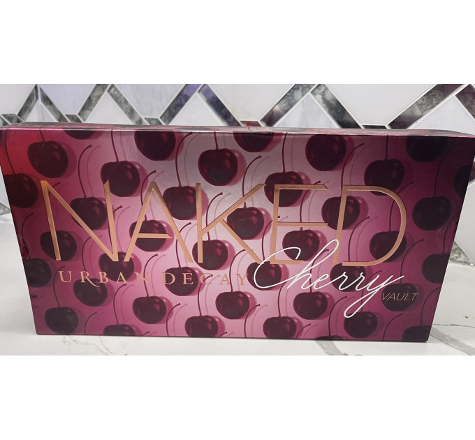 Подарунковий косметичний набір для макіяжу Urban Decay Naked Cherry Vault (палетка тіней 12 кольорів/2 олівці для очей/3 помади)
