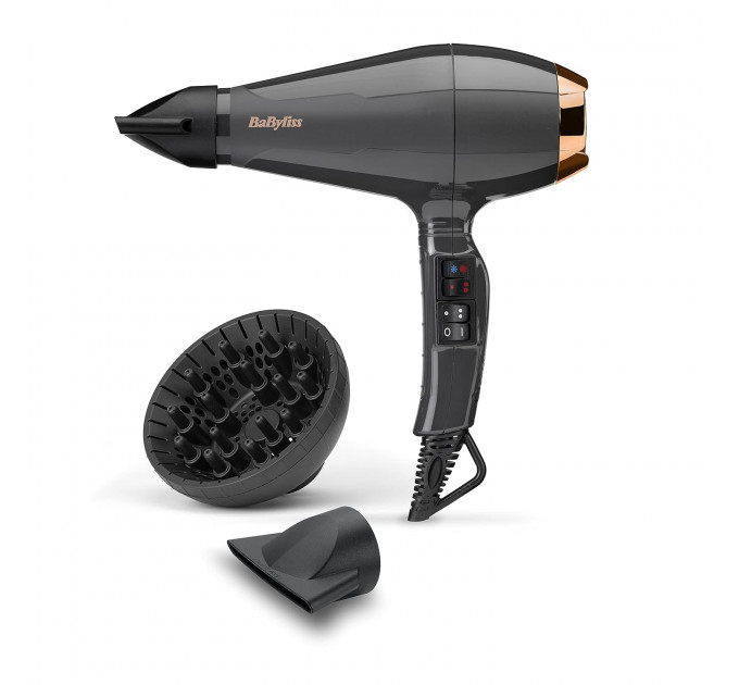 Фен для волосся BaByliss Italian Air Pro 6719DE з дифузором та іонізацією 2200 Вт чорний