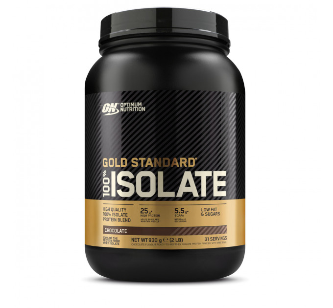 Ізолят сироваткового протеїну Optimum Nutrition Gold Standard 100% Isolate для спортсменів шоколадний 930 грамів