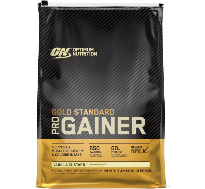 Високобілковий гейнер для набору ваги Optimum Nutrition Gold Standard Pro Gainer ванільний заварний крем (порошок 4.6 кг)