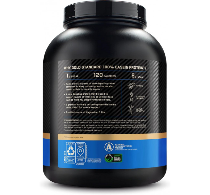 Нічний протеїн казеїн Optimum Nutrition Gold Standard 100% Casein Chocolate Supreme шоколадний 1816 г