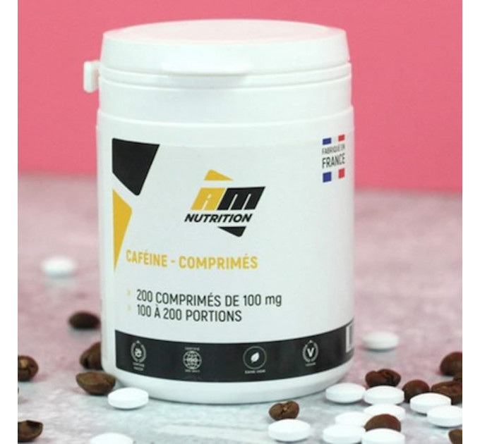 Кофеїн в таблетках AM Nutrition Caféine comprimés 100 мг (200 таб)