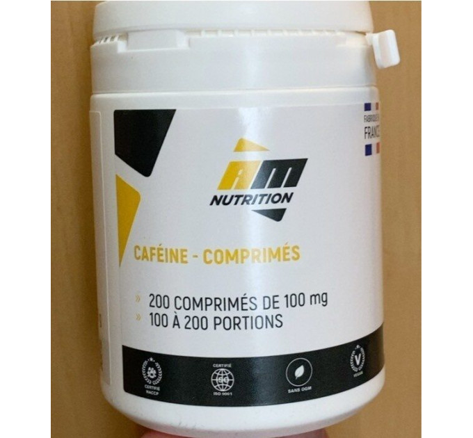 Кофеїн в таблетках AM Nutrition Caféine comprimés 100 мг (200 таб)