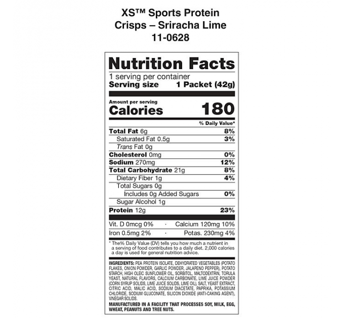 Спортивні протеїнові чіпси Amway XS Protein Crisps 12 пакетів по 42 г