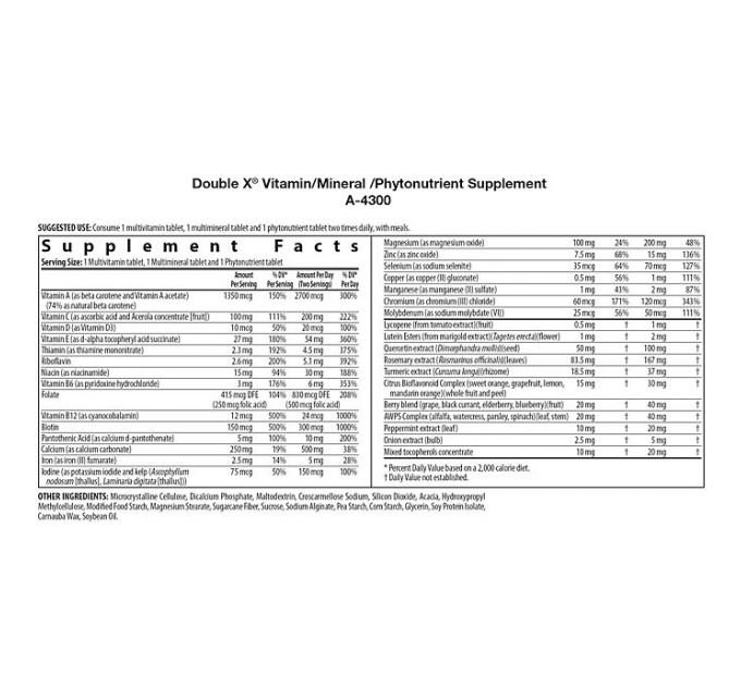Мультивітаміни Amway Nutrilite Double X Multivitamin з фітонутрієнтами 186 таблеток