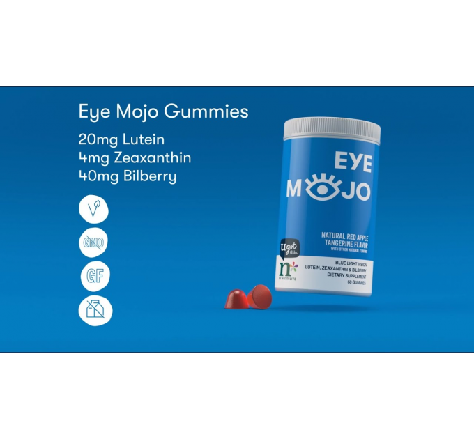 Жевательные конфеты для защиты глаз Amway n*by Nutrilite Eye Mojo Blue Light Vision Gummies 60 шт