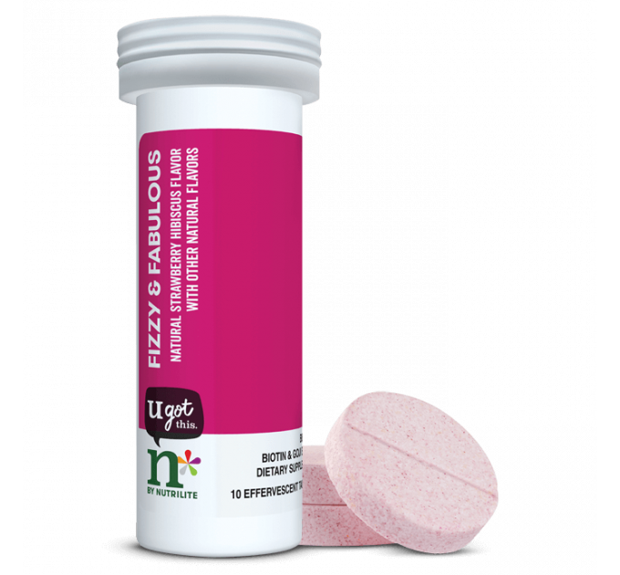 Шипучі таблетки Amway Nutrilite Fizzy & Fabulous Effervescent Tablets для здоров'я шкіри волосся та нігтів 10 шт