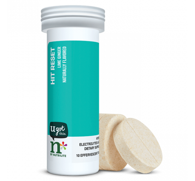 Шипучі таблетки з електролітами Amway  n*by Nutrilite Hit Reset Effervescent Tablets 10 шт
