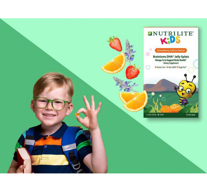 Жувальні вітаміни Amway Nutrilite Kids Brainiums DHA Jelly Splat (30 шт)