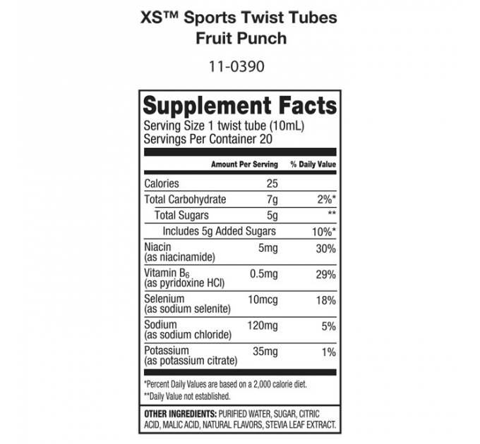 Спортивний напій з електролітами Amway XS Sports Twist Tubes у стіках 20 шт