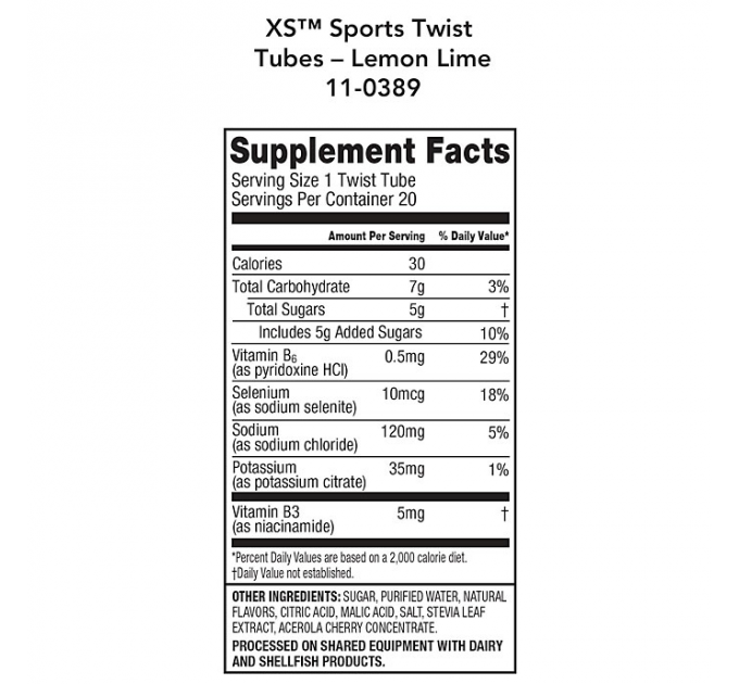 Спортивний напій з електролітами Amway XS Sports Twist Tubes у стіках 20 шт