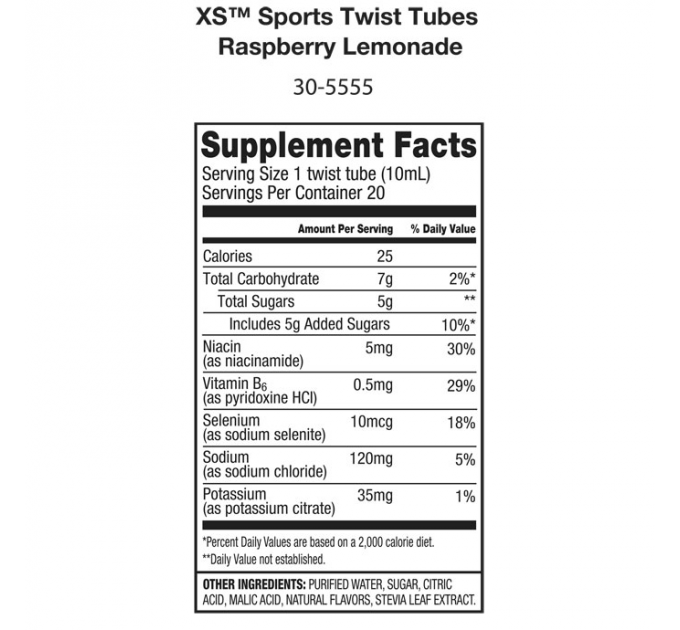 Спортивний напій з електролітами Amway XS Sports Twist Tubes у стіках 20 шт