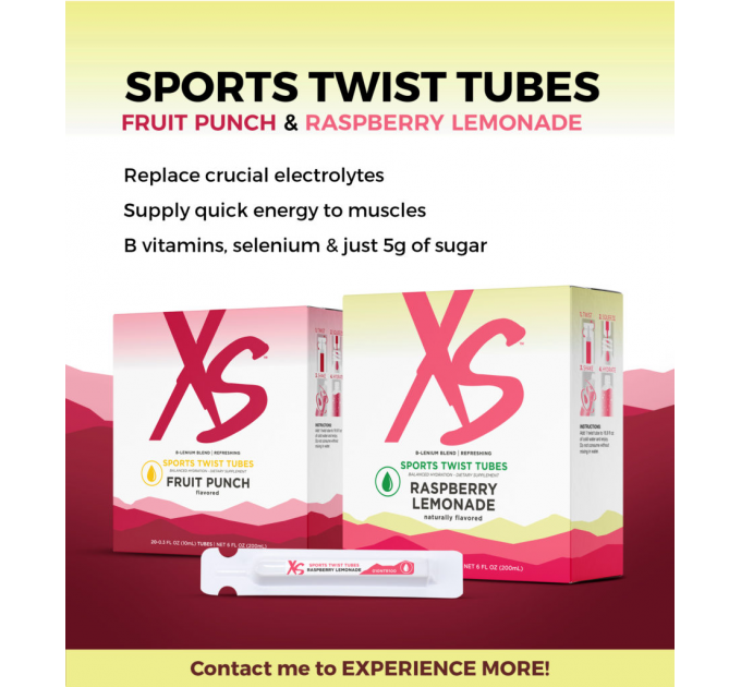 Спортивний напій з електролітами Amway XS Sports Twist Tubes у стіках 20 шт