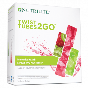 Вітамінний концентрат Amway Nutrilite Twist Tubes 2GO Immunity Health Strawberry Kiwi у тюбиках 20 шт