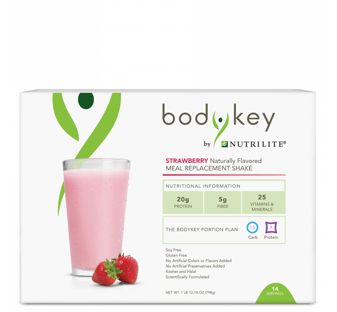 Протеїн Amway BodyKey by Nutrilite з полуничним смаком 14 пакетиків