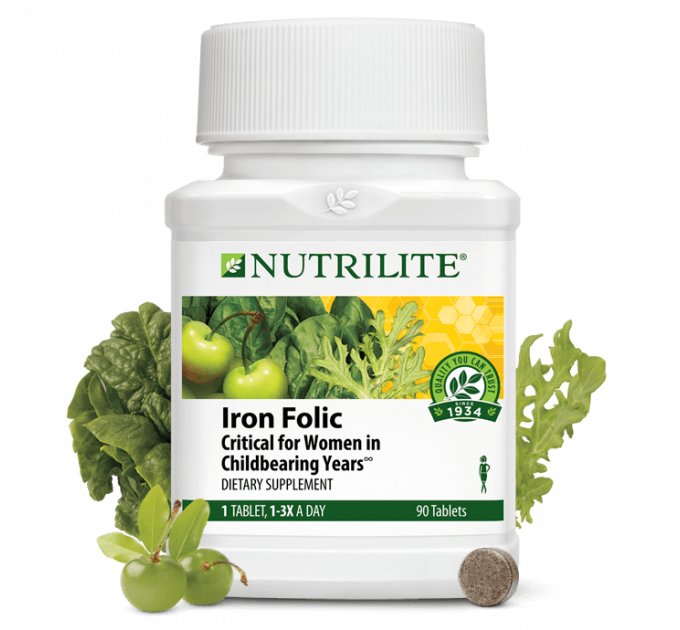 Дієтична добавка Amway Nutrilite Iron Folic  із залізом та фолієвою кислотою 90 таблеток