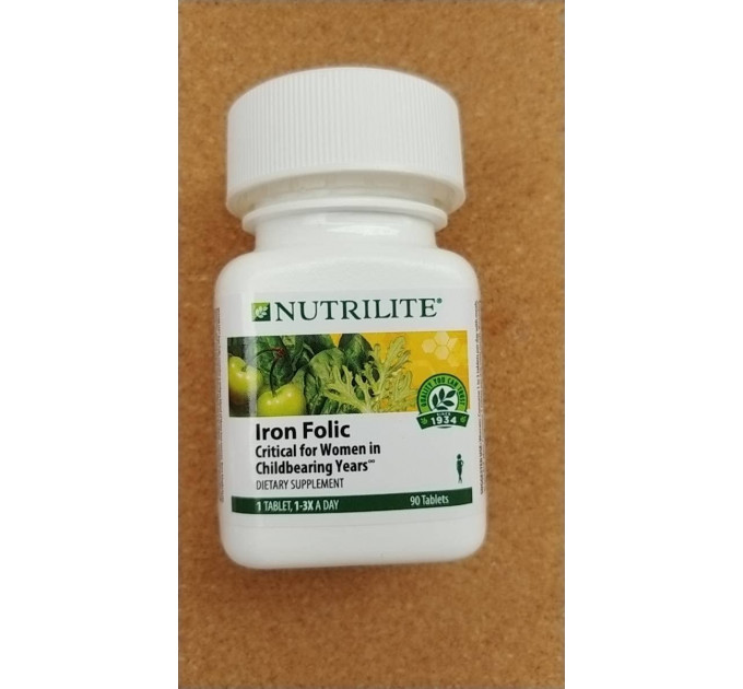 Дієтична добавка Amway Nutrilite Iron Folic  із залізом та фолієвою кислотою 90 таблеток