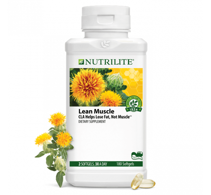 Харчова добавка для сухої м'язової маси Amway Nutrilite Lean Muscle з лінолевою кислотою 180 капсул