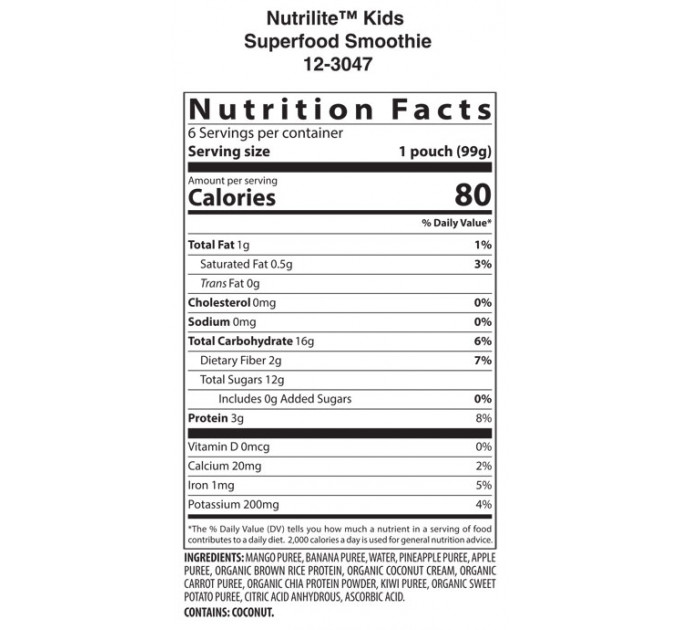 Дитячі смузі із суперфудами Amway Nutrilite Kids Superfood Smoothie 6х99 г