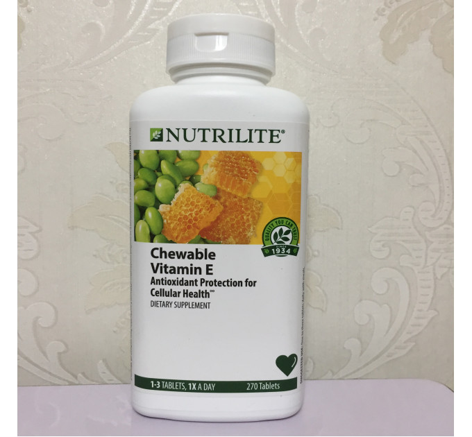 Жевательные таблетки с витамином Е Amway Nutrilite Chewable Vitamin E 270 таблеток