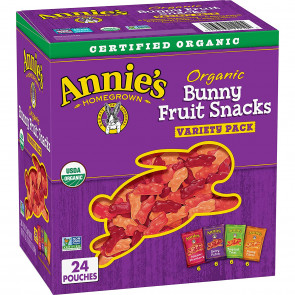 Органічні фруктові снеки Annie's Homegrown Organic Bunny Fruit Snacks у вигляді кроликів з різними смаками (24 пакетики по 23 г)