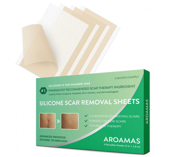 Силіконовий пластир від шрамів та рубців Aroamas Silicone Scar Removal Sheets 4 шт (7,6х4 см)