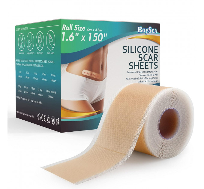 Силиконовый пластырь от шрамов и рубцов BoySea Professional Silicone Scar Sheets (4х380 см)