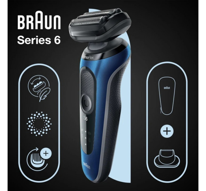 Електробритва Braun Series 6 60-b1200s для сухого та вологого гоління