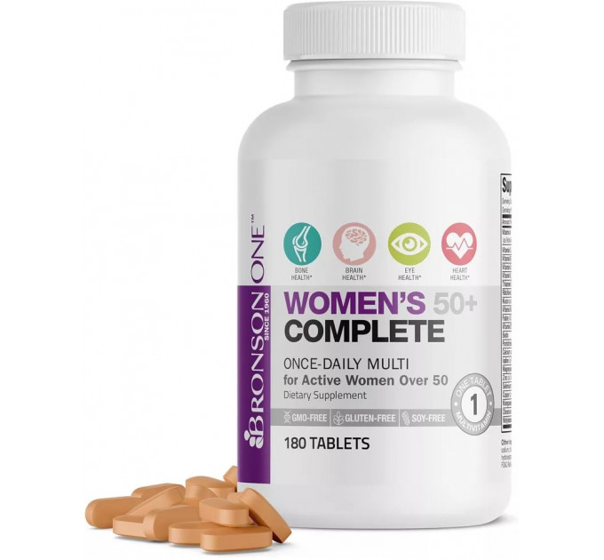Вітамінно-мінеральний комплекс для жінок від 50 років Bronson ONE Women’s 50+ Complete (180 пігулок на 180 днів)