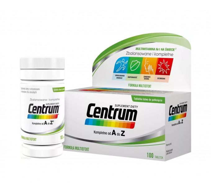 Універсальний комплекс вітамінів і мінералів Centrum Kompletne od A do Z (от А до цинка) 100 таблеток на 100 днів