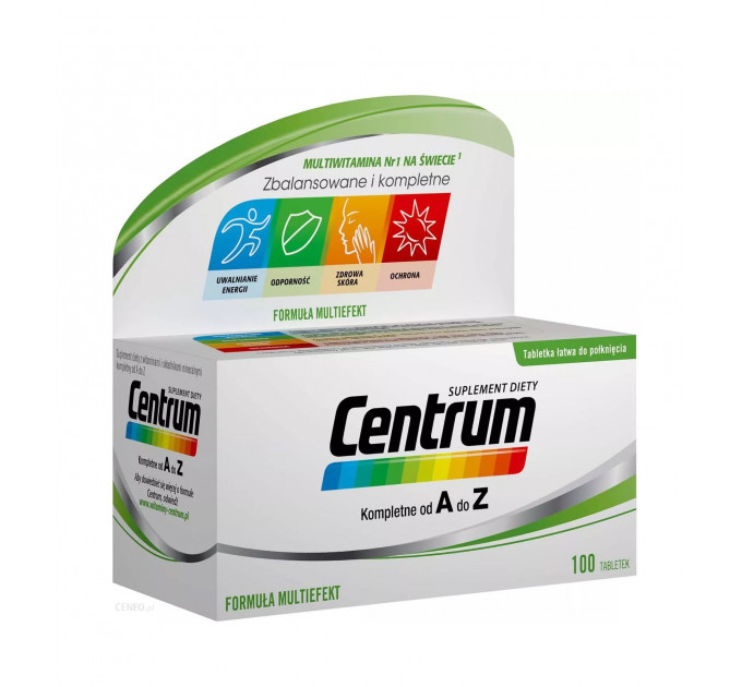 Універсальний комплекс вітамінів і мінералів Centrum Kompletne od A do Z (от А до цинка) 100 таблеток на 100 днів