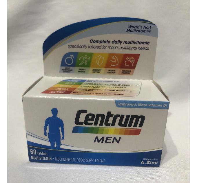 Мультивітамінний комплекс для чоловіків віком до 50 років Centrum Men Multivitamins and Minerals (60 шт)