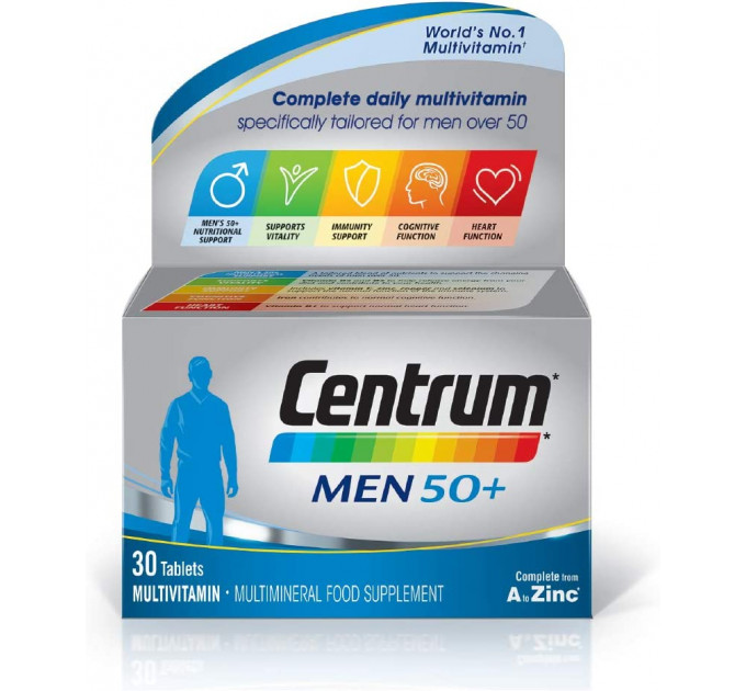 Мультивитамины и минералы для мужчин после 50 лет Centrum Men 50 Plus Multivitamins and Minerals (30 шт)