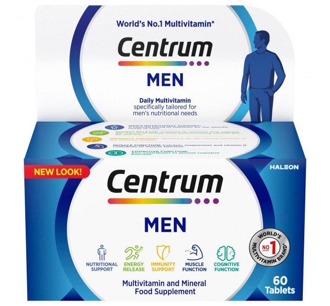 Мультивітамінний комплекс для чоловіків Centrum Men Multivitamins and Minerals (60 таблеток на 60 днів)
