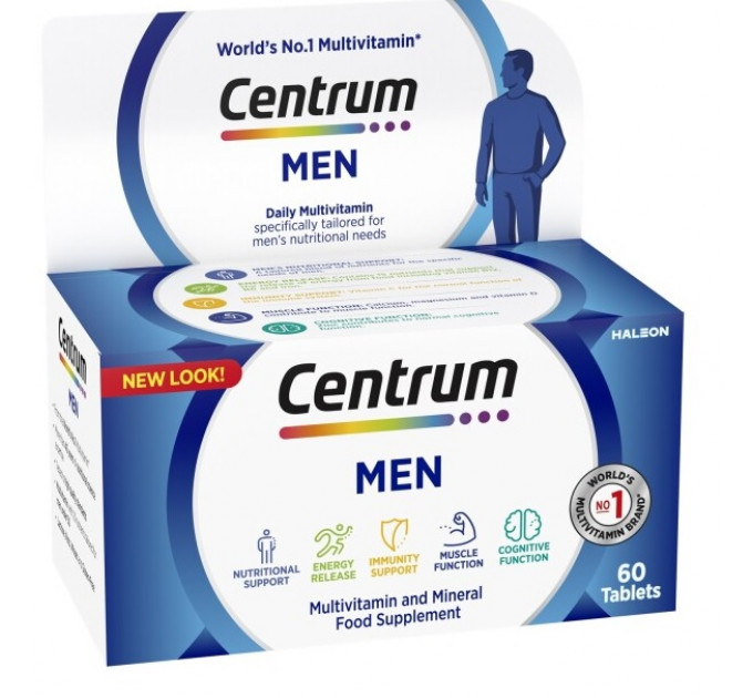 Мультивітамінний комплекс для чоловіків Centrum Men Multivitamins and Minerals (60 таблеток на 60 днів)