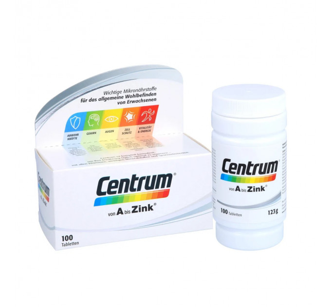 Універсальний комплекс вітамінів і мінералів Centrum Von A bis Zink 100 таблеток на 100 днів