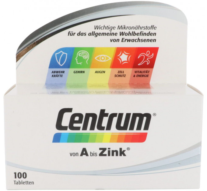 Универсальный комплекс витаминов и минералов Centrum Von A bis Zink (от А до цинка) 100 таблеток на 100 дней