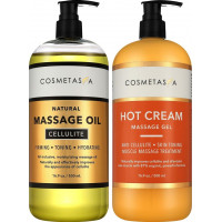 Набір засобів від целюліту Cosmetasa Anti Cellulite Massage Oil та Cosmetasa Hot Cream Massage Gel (2х500 мл)