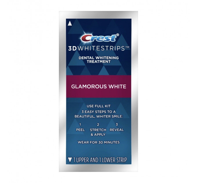 Відбілюючі смужки для зубів Crest 3D Whitestrips Glamorous White Dental Teeth Whitening Strips (1 стікер)