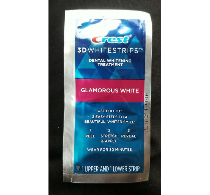 Відбілюючі смужки для зубів Crest 3D Whitestrips Glamorous White Dental Teeth Whitening Strips (1 стікер)
