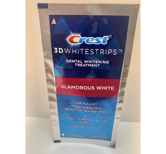 Отбеливающие полоски для зубов Crest 3D Whitestrips Glamorous White Dental Teeth Whitening Strips (1 стикер)