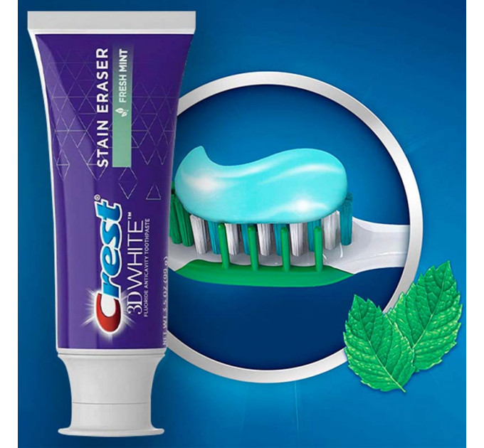 Відбілююча зубна паста Crest 3D White Stain Eraser (Fresh Mint) 99 г