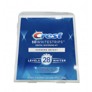 Полоски для отбеливания зубов Crest 3D Whitestrips Supreme Bright Levels 28 Whiter (42 полоски на 21 применение)