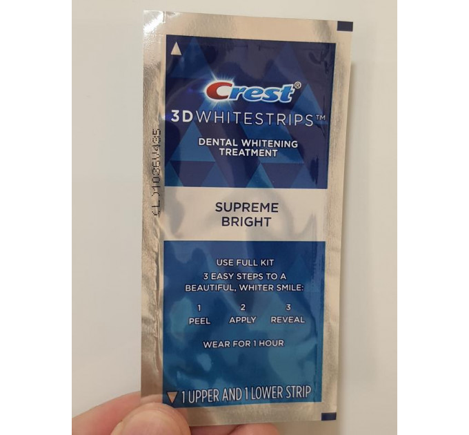 Смужки для відбілювання зубів Crest 3D Whitestrips Supreme Bright Levels 28 Whiter (42 смужки на 21 застосування)