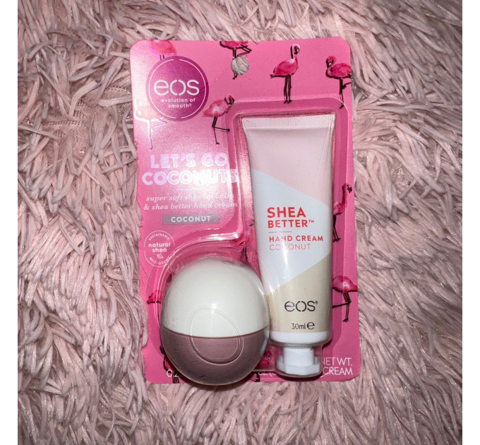 Набор бальзам для губ и крем для рук EOS Super Soft Shea Lip Balm Sphere & Shea Better Hand Cream Coconut (2 предмета)