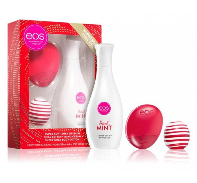 Подарунковий набір Sweet Mint Eos Super Soft Shea Trio (3 предмети)