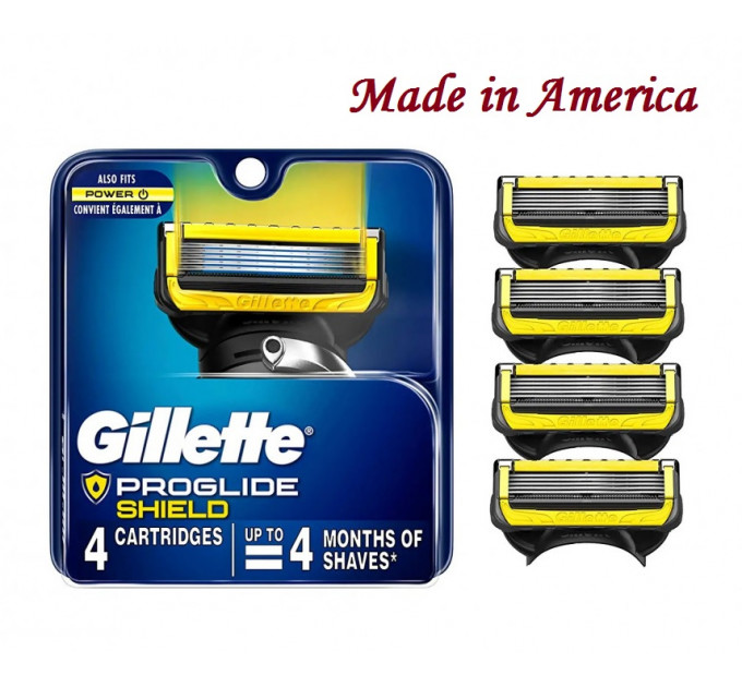 Змінні картриджі Gillette ProGlide Shield Power 4 шт Made in America