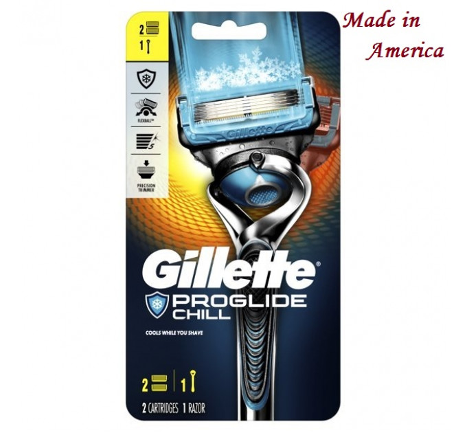 Бритва чоловіча Gillette ProGlide Chill (1 станок 2 картриджі) Made in America