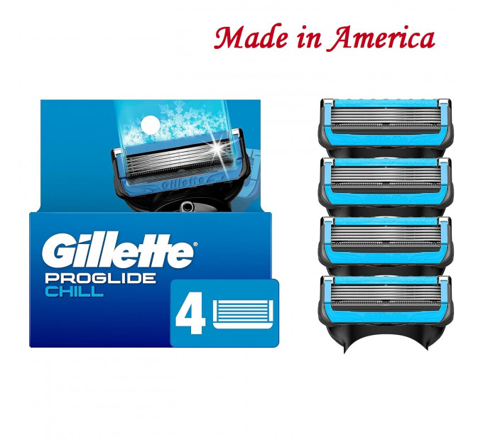 Сменные картриджи для бритвы Gillette ProGlide Chill Made in America (4 шт)
