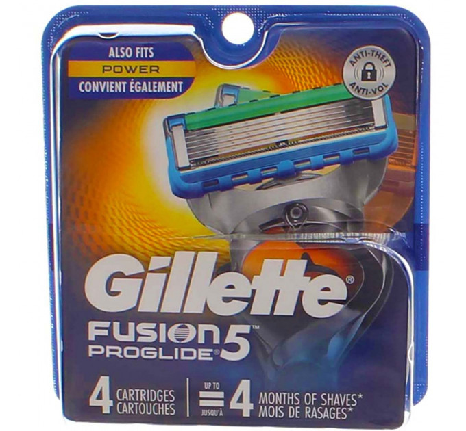 Сменные картриджи Gillette Fusion Proglide 5 Power (4 шт) Made in America